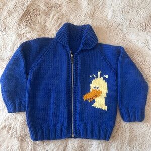 70’s Vintage Child’s Cowichan Style Zip Cardigan